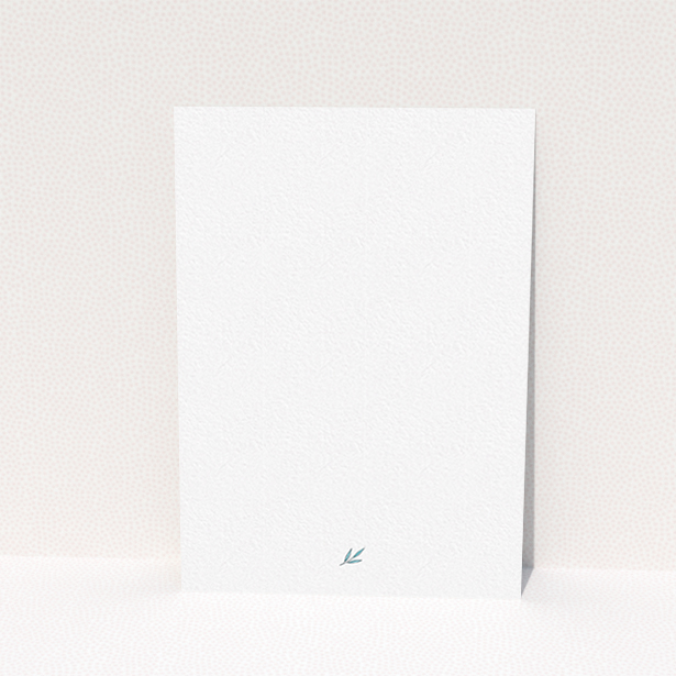 A baptism invitation design titled "Tussled Wreath". It is an A6 invite card in a portrait orientation. "Tussled Wreath" is available as a flat invite card, with tones of blue and white.