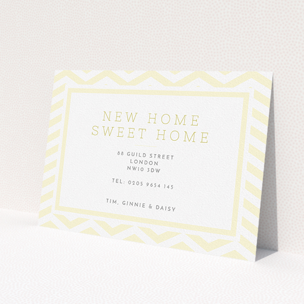 A change of address card template titled 'Pastel Wave'. It is an A5 card in a landscape orientation. 'Pastel Wave' is available as a flat card, with mainly cream colouring.