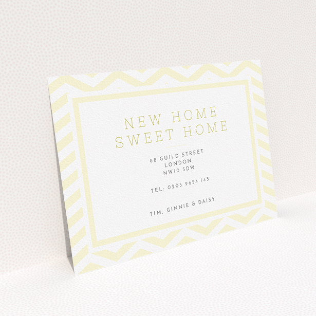 A change of address card template titled "Pastel Wave". It is an A5 card in a landscape orientation. "Pastel Wave" is available as a flat card, with mainly cream colouring.