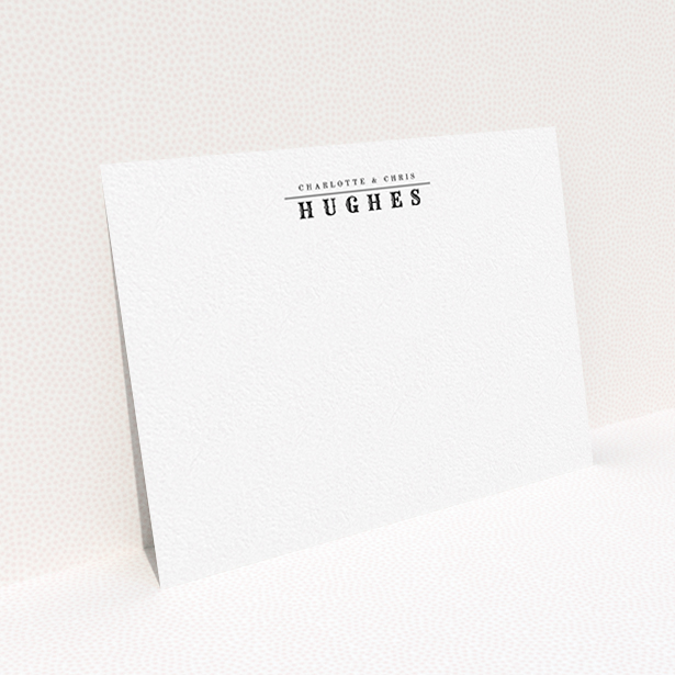 A couples correspondence card template titled "Big and bold". It is an A6 card in a landscape orientation. "Big and bold" is available as a flat card, with mainly white colouring.