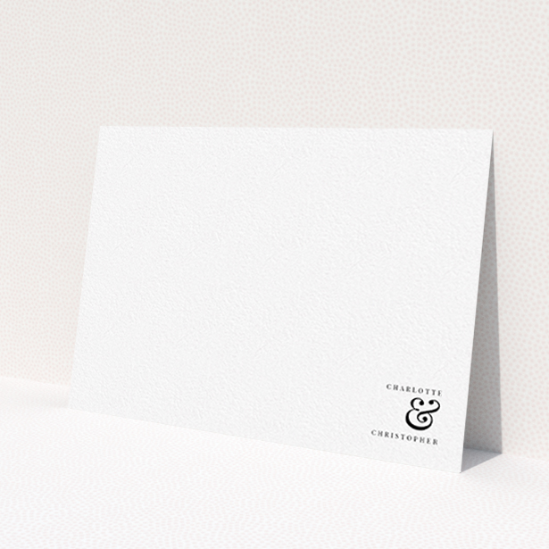 A couples correspondence card design called 'Nothing between us'. It is an A6 card in a landscape orientation. 'Nothing between us' is available as a flat card, with mainly white colouring.