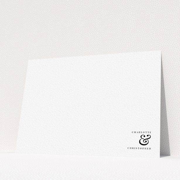 A couples correspondence card design called "Nothing between us". It is an A6 card in a landscape orientation. "Nothing between us" is available as a flat card, with mainly white colouring.