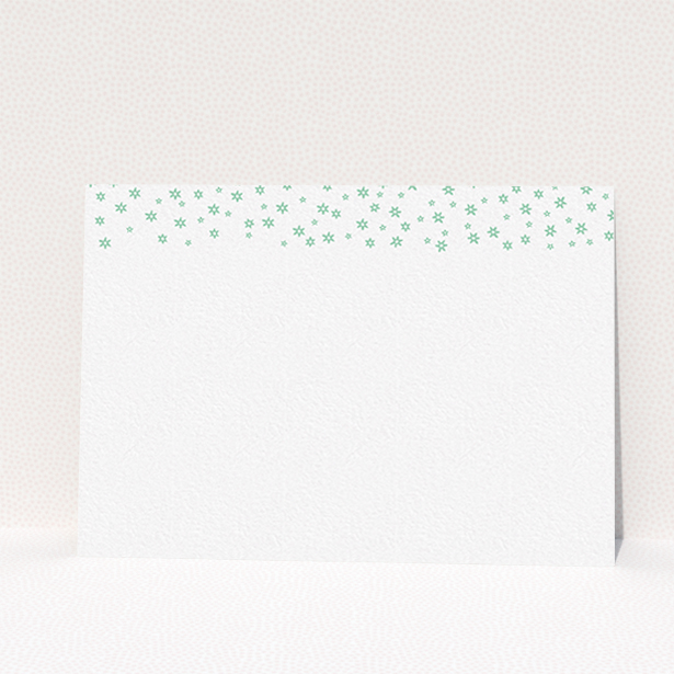 A couples personalised note card template titled "Stars at night". It is an A6 card in a landscape orientation. "Stars at night" is available as a flat card, with tones of white and green.