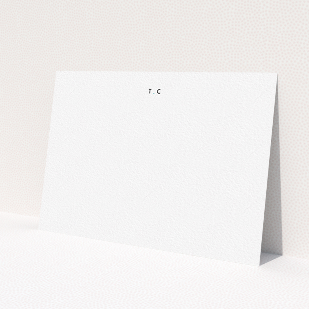 A ladies personalised note card design titled 'Blank canvas'. It is an A6 card in a landscape orientation. 'Blank canvas' is available as a flat card, with tones of white and Blue.