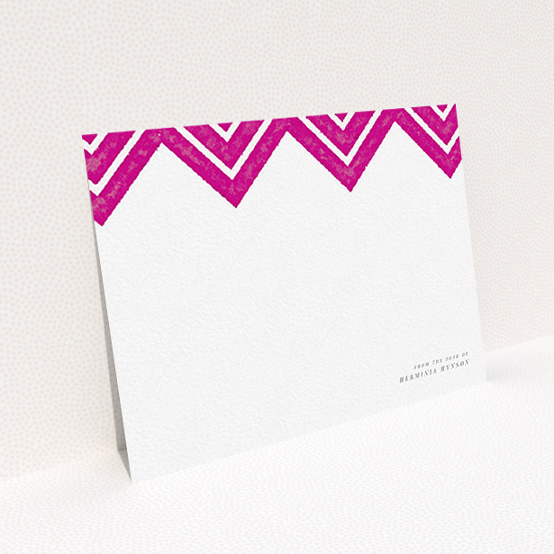 A ladies personalised note card named "Skiapthos". It is an A6 card in a landscape orientation. "Skiapthos" is available as a flat card, with tones of pink and white.