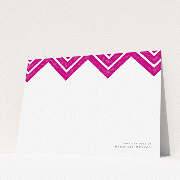 A ladies personalised note card named "Skiapthos". It is an A6 card in a landscape orientation. "Skiapthos" is available as a flat card, with tones of pink and white.