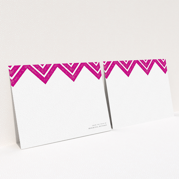 A ladies personalised note card named "Skiapthos". It is an A6 card in a landscape orientation. "Skiapthos" is available as a flat card, with tones of pink and white.