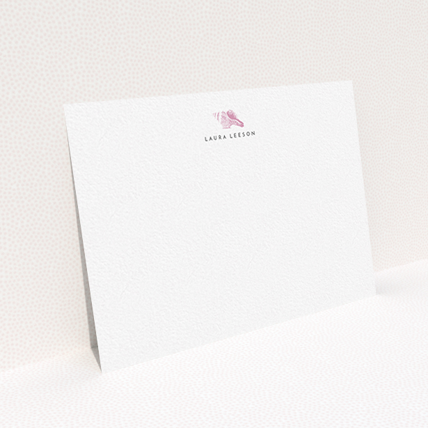 A ladies personalised note card design titled "To the year". It is an A6 card in a landscape orientation. "To the year" is available as a flat card, with tones of white and pink.
