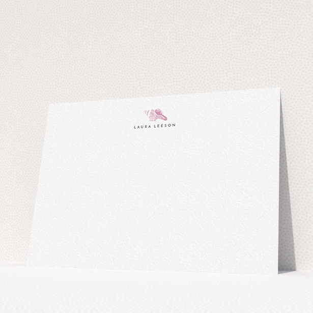 A ladies personalised note card design titled "To the year". It is an A6 card in a landscape orientation. "To the year" is available as a flat card, with tones of white and pink.