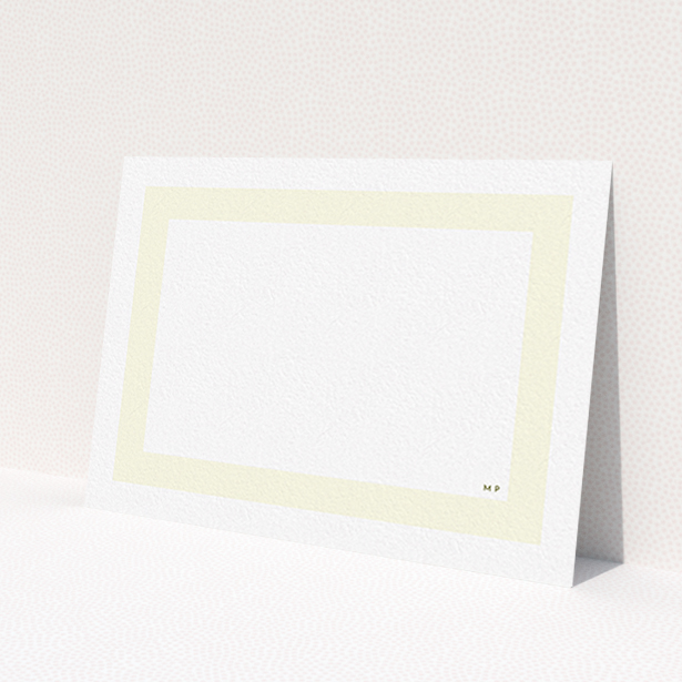 A men custom writing stationery called 'Cream border'. It is an A6 card in a landscape orientation. 'Cream border' is available as a flat card, with mainly cream colouring.