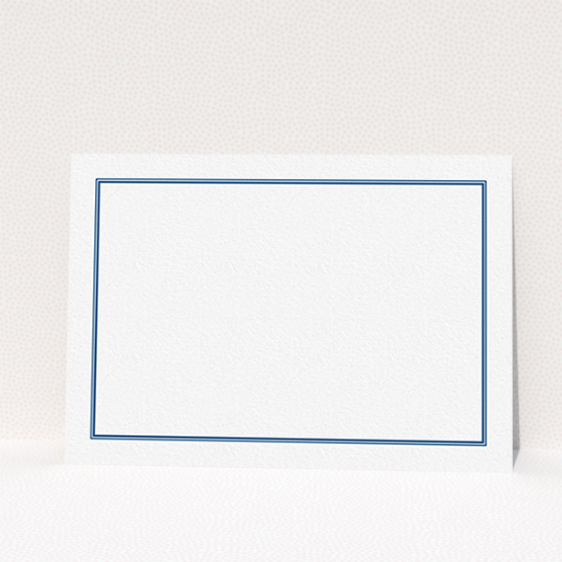 A men custom writing stationery design named "Simple blue". It is an A6 card in a landscape orientation. "Simple blue" is available as a flat card, with tones of blue and white.