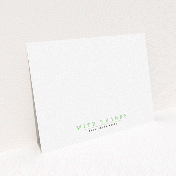 A men personalised note card template titled "Colour overline". It is an A6 card in a landscape orientation. "Colour overline" is available as a flat card, with tones of white and green.