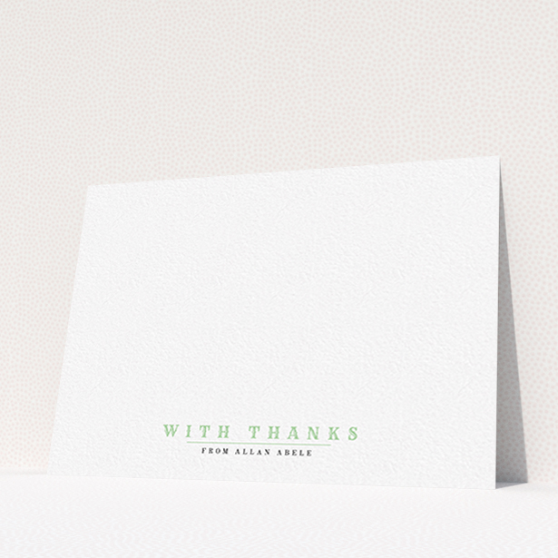 A men personalised note card template titled "Colour overline". It is an A6 card in a landscape orientation. "Colour overline" is available as a flat card, with tones of white and green.