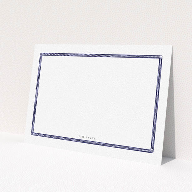 A men personalised note card named 'Order circles'. It is an A6 card in a landscape orientation. 'Order circles' is available as a flat card, with tones of blue and white.