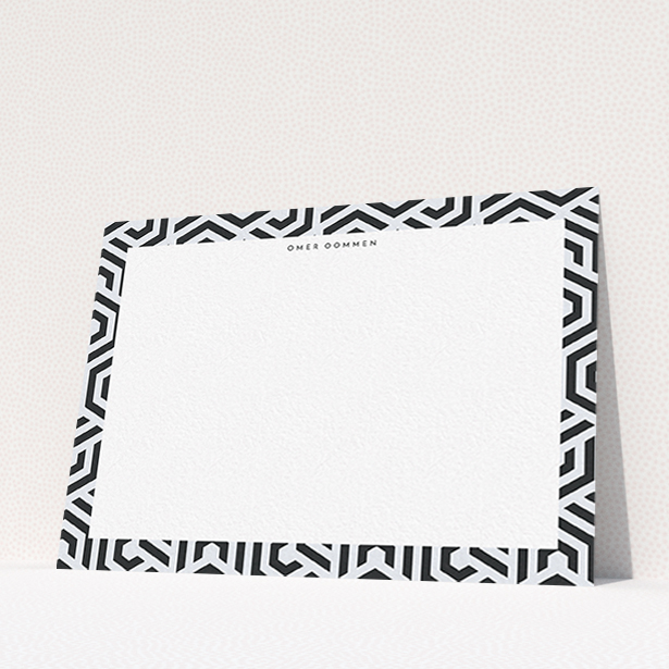 A mens correspondence card design called "On the top". It is an A6 card in a landscape orientation. "On the top" is available as a flat card, with tones of blue and white.