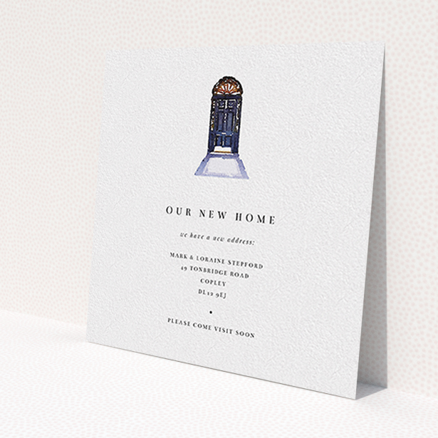 A new address card design named "Just a quick note...". It is a square (148mm x 148mm) card in a square orientation. "Just a quick note..." is available as a flat card, with mainly white colouring.