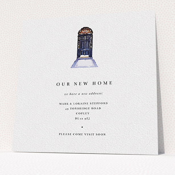 A new address card design named "Just a quick note...". It is a square (148mm x 148mm) card in a square orientation. "Just a quick note..." is available as a flat card, with mainly white colouring.