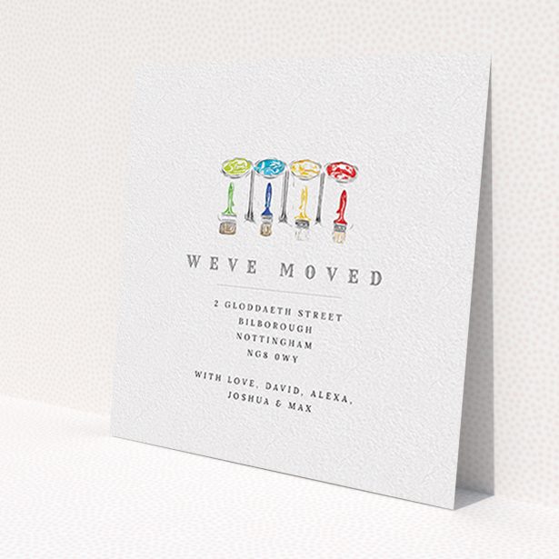 A new home card called "DIY". It is a square (148mm x 148mm) card in a square orientation. "DIY" is available as a flat card, with tones of white and green.