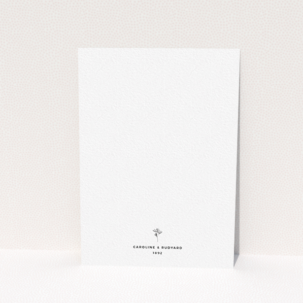 A personalised wedding invitation named "My little daisy". It is an A6 invite in a portrait orientation. "My little daisy" is available as a flat invite, with tones of white and pink.