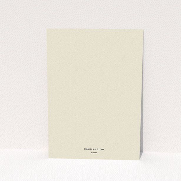 A personalised wedding invitation design called "Three line border". It is an A6 invite in a portrait orientation. "Three line border" is available as a flat invite, with mainly dark cream colouring.