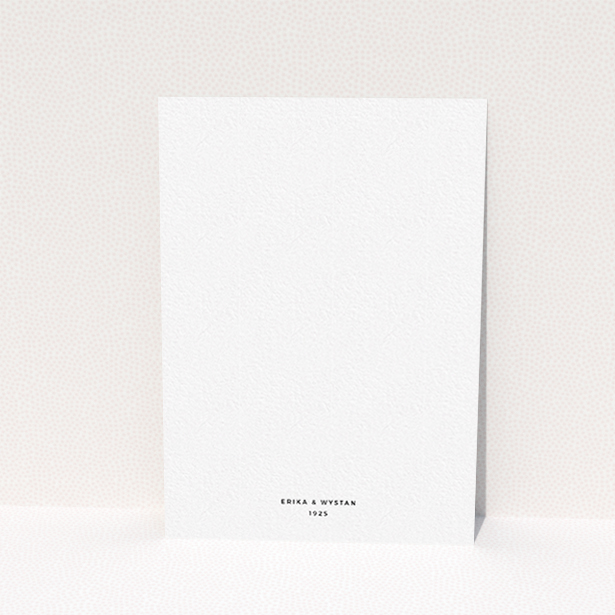 A personalised wedding invitation called "Top line". It is an A6 invite in a portrait orientation. "Top line" is available as a flat invite, with tones of white and blue.