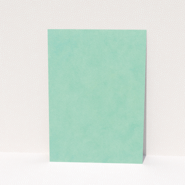 A wedding information sheet named "Worn Green". It is an A6 card in a portrait orientation. "Worn Green" is available as a flat card, with mainly green colouring.