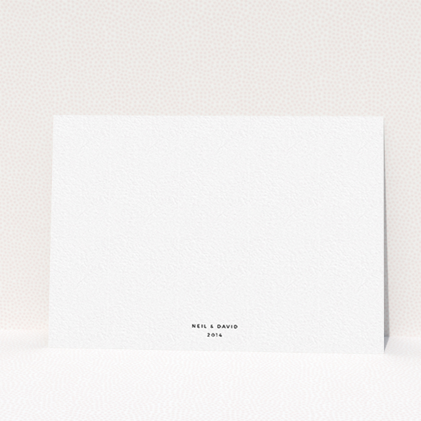 A wedding invite card design titled "Half full". It is an A6 invite in a landscape orientation. It is a photographic wedding invite card with room for 1 photo. "Half full" is available as a flat invite, with mainly white colouring.