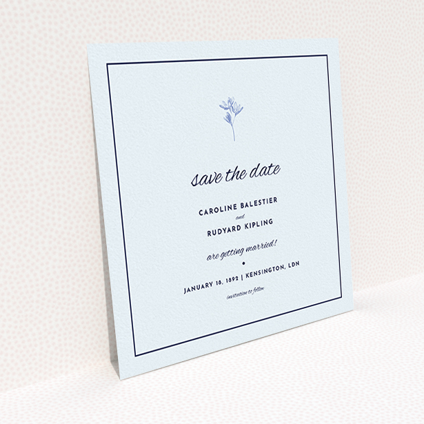 A wedding save the date card named "My little daisy". It is a square (148mm x 148mm) card in a square orientation. "My little daisy" is available as a flat card, with mainly white colouring.