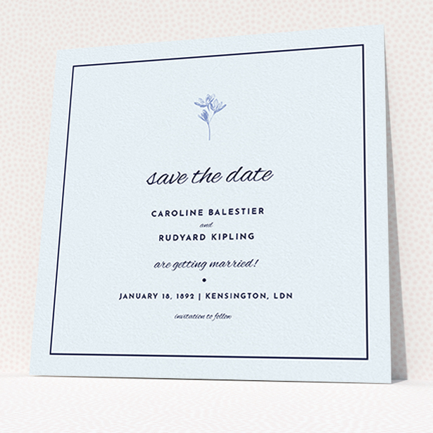 A wedding save the date card named "My little daisy". It is a square (148mm x 148mm) card in a square orientation. "My little daisy" is available as a flat card, with mainly white colouring.