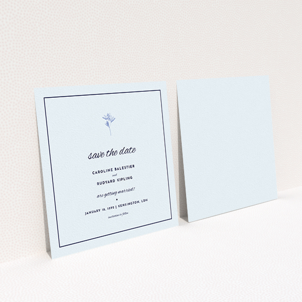 A wedding save the date card named "My little daisy". It is a square (148mm x 148mm) card in a square orientation. "My little daisy" is available as a flat card, with mainly white colouring.