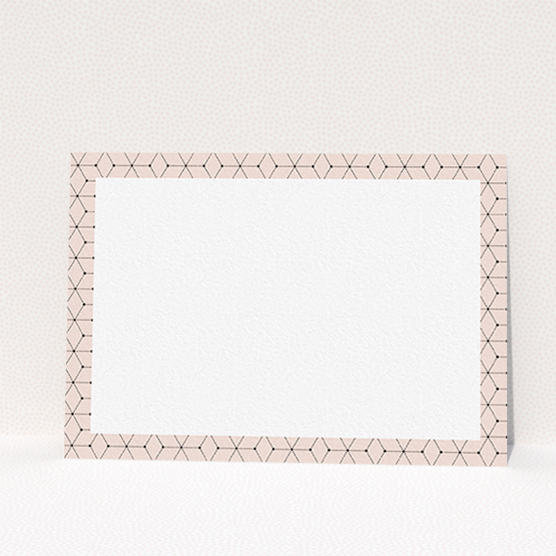 A womens correspondence card design called "Connect the dots". It is an A6 card in a landscape orientation. "Connect the dots" is available as a flat card, with tones of pink and white.