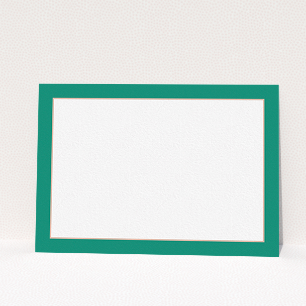 A womens correspondence card named "The impact of green". It is an A6 card in a landscape orientation. "The impact of green" is available as a flat card, with tones of green and white.