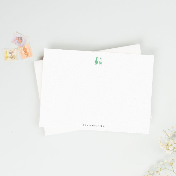 His and hers desk stationery notecards