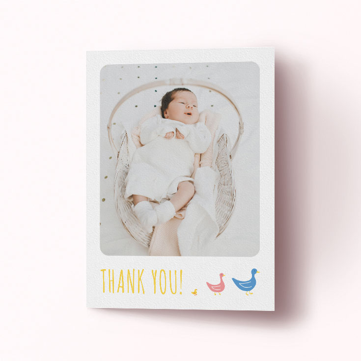Personalised thank you card for after a christening