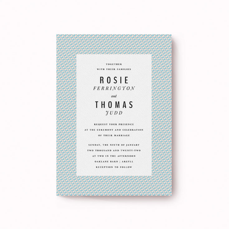 Personalised wedding invitation with quirky design