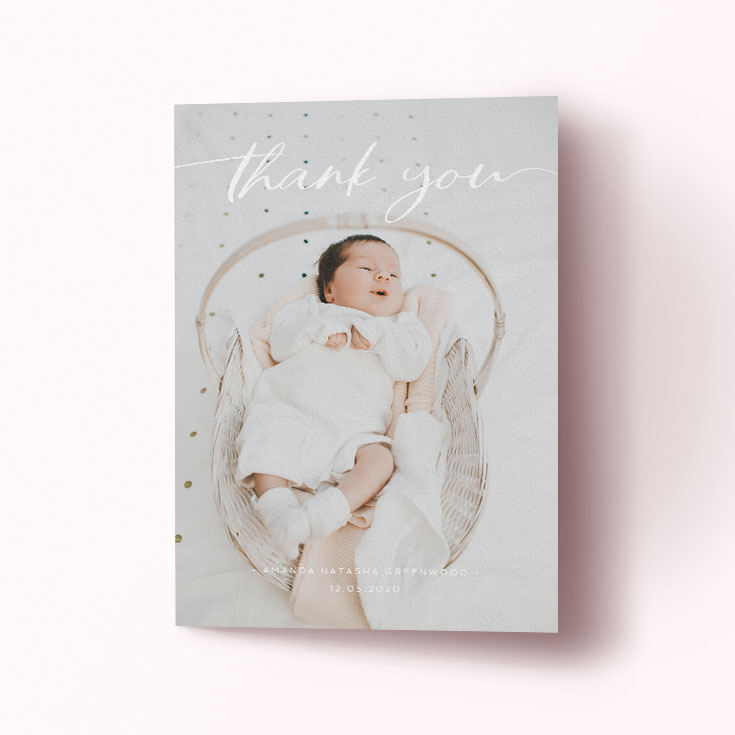 Photo baby thank you card