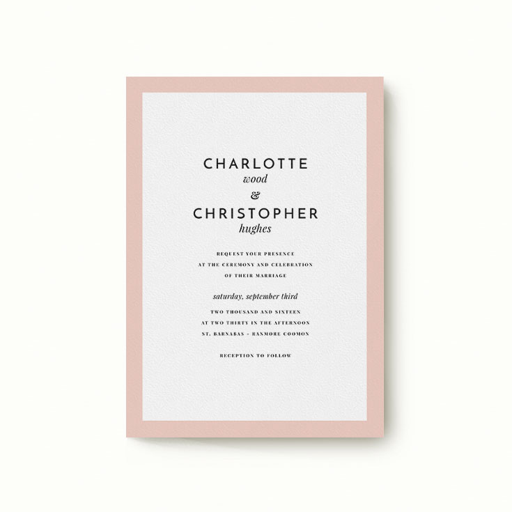 Simple and elegant wedding invite card