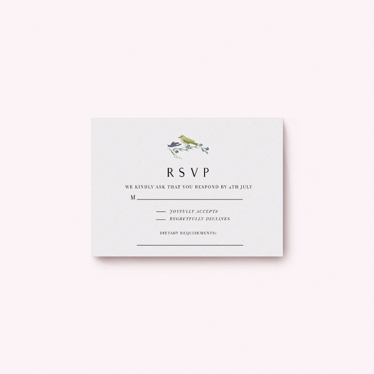 Simple RSVP card for a wedding
