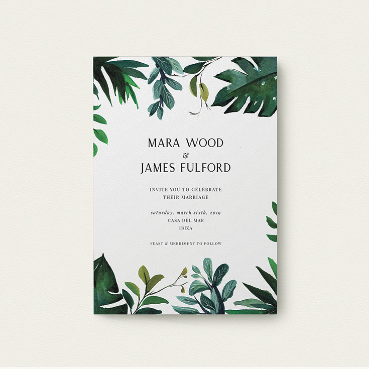 Personalised Wedding Invitation called "Gap in the Jungle"