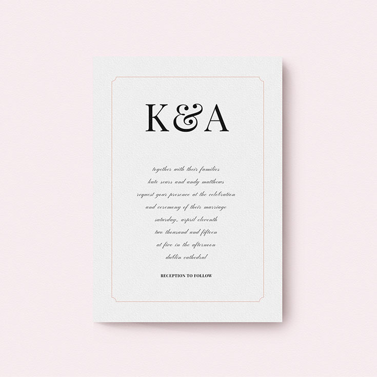 Personalised Wedding Invitation called "Initials here"