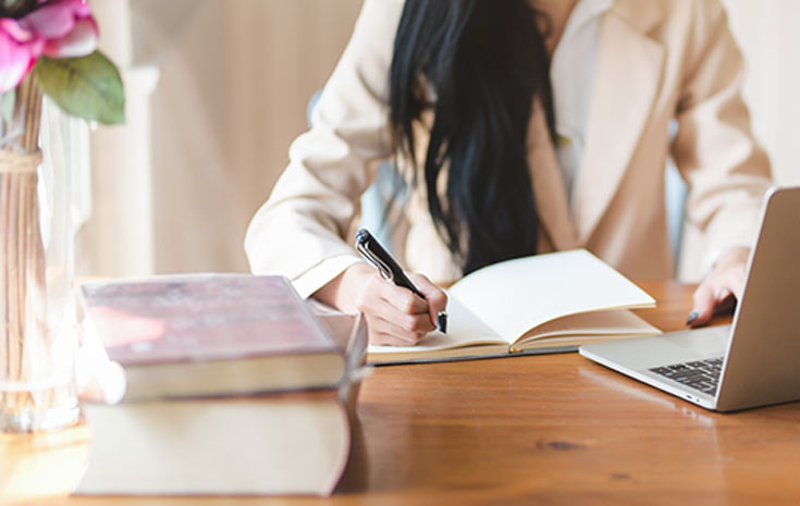 A woman doing some wedding planning