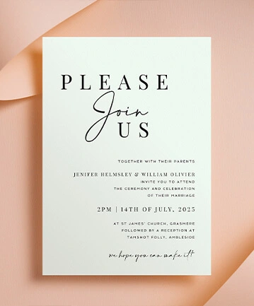 Save the date card with stylish calligraphy and minimalistic design