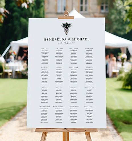 Wedding seating plans collection