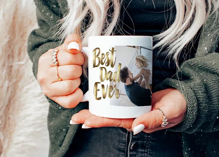 Mug in hands girl drinking tea