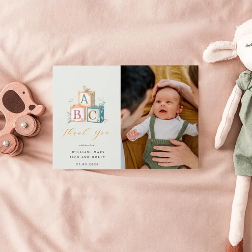 Christening Thank You Cards with Religious Design