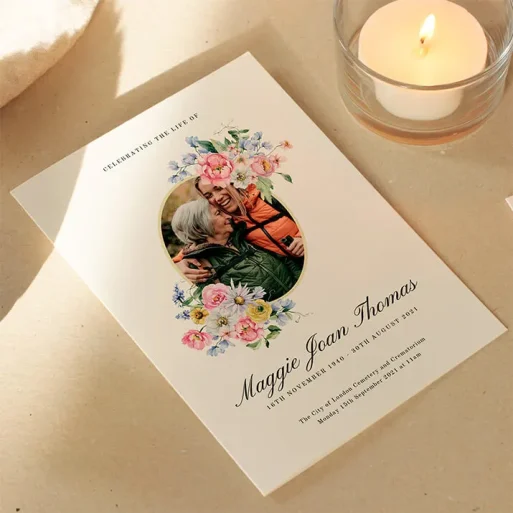 Funeral Order of Service Booklets with Photo and Timeline