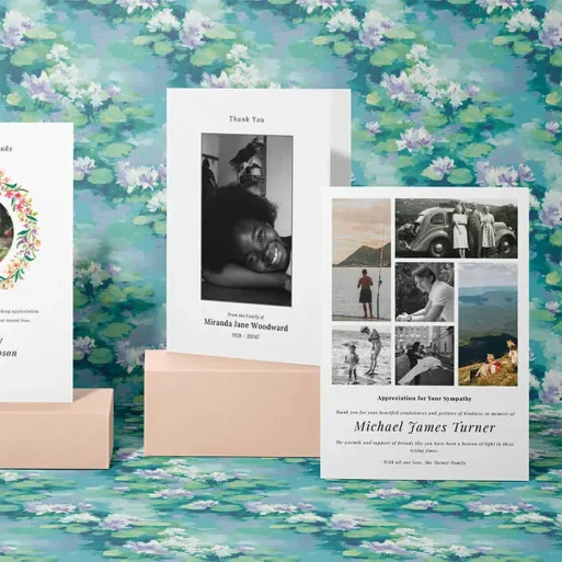 Funeral Thank You Cards for Bereavement Acknowledgement