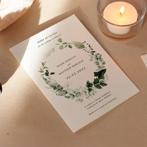 Wedding Order of Service Booklets for Ceremony Details