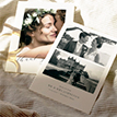 Personalised wedding thank you cards with photo layouts, printed on premium card and available from Utterly Printable.