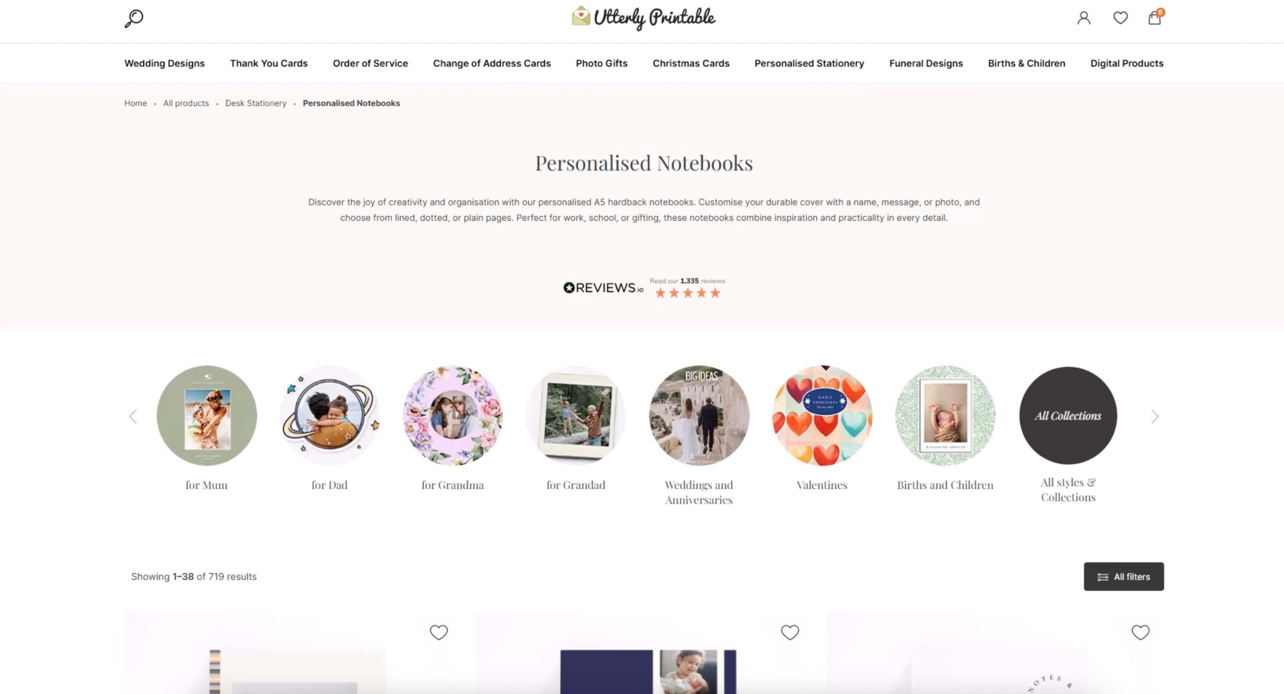 Design thumbnails displayed in a gallery interface